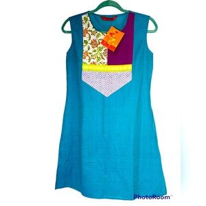 NWT Globus Linen Teal Dress Size Medium